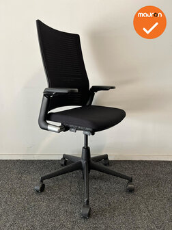 Ahrend 2020 bureaustoel  - refurbished - nieuwe stoffering - inclusief lendesteun - hoge rug - zwart voetkruis