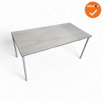 Vergadertafel - 4-poots - 200x80cm - met wit onderstel - Bladkleur naar keuze