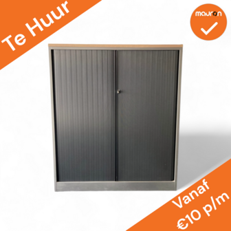 Huren: Roldeurkast - Ahrend - 144x120x45cm - Antraciet- Refurbished