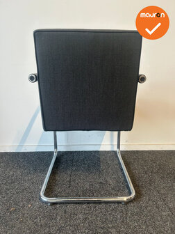 Vitra Visasoft vergaderstoel - Refurbished - Chroom frame - Antraciet gem&ecirc;leerd stoffering 