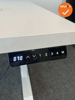 Refurbished - HonMove zit-sta bureau - 180x90 - wit onderstel - gebruikt wit blad