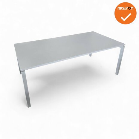 Vergadertafel - 4-poots - 200x100cm - met wit onderstel - inclusief wit melamine blad