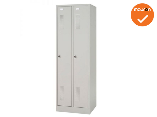 Mauforce Garderobe kast - 180x59x50cm - tweedeurs- Zilvergrijs 