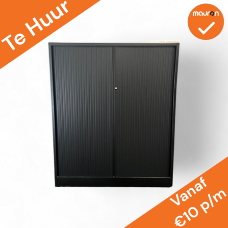 Huren: Roldeurkast - Ahrend - 144x120x45cm - Zwart - Refurbished