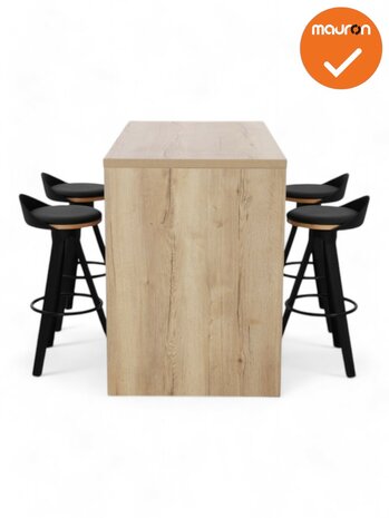 Hoge tafel WOOD -160x80 cm - in 3 kleuren - Eiken