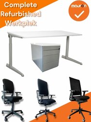 Refurbished Complete Werkplek - Bladkleur naar keuze - Handmatig  - Zelf samenstellen