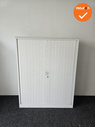 TDS Roldeurkast - 153x120x45cm - Wit met witte kunststof deuren 