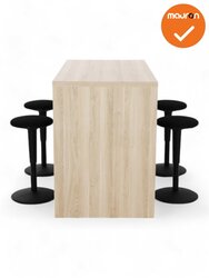 Hoge tafel WOOD -160x80 cm - in 3 kleuren - NIEUW